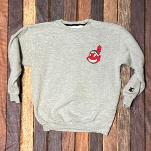 Vintage Cleveland Indians MLB Baseball Starter Gray Crewneck 1990s Sweatshirt